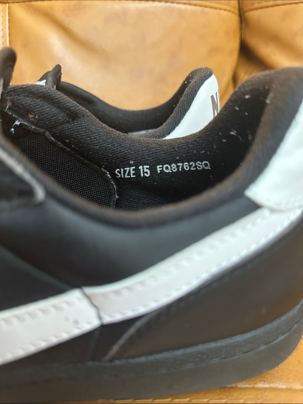 Nike Black Low-Top Sneakers with White Swoosh and Heel - Picture 2 of 3